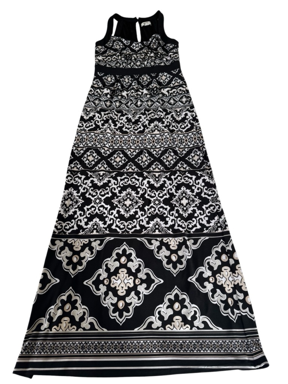 White House Black Market Black & White Printed Maxi Dress Small